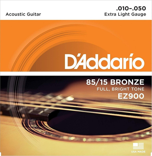 Encordado Daddario Para Guitarra Acustica 010 Ez900 