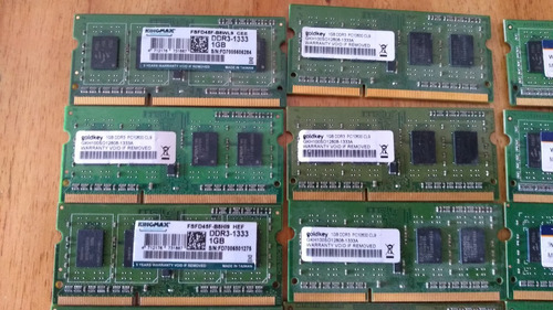 Memorias Ram Ddr3 De 1 Gb. Varias Marcas. Precio Unitario (Usado)
