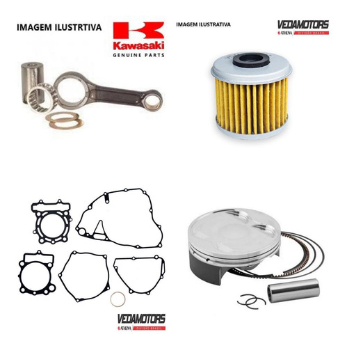 Kit Motor Kx250f 06-09 Pistão + Biela +juntas +filtro Oleo