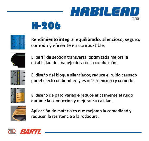 Cubierta 185/65/14 X2 Habilead Practical Max H206 86 H