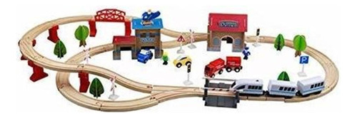 Juego De Tren A Batería, Juguetes De Madera Para Niño...