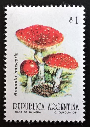 Argentina Hongos, Sello Gj 2599a 1p Claro 1993 Mint L13683