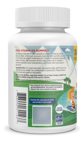 Nordic Naturals Gomitas De Vitamina D3 Para Niños 60 Gomitas Sandía Salvaje Sandía Splash