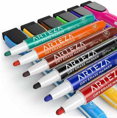 Marcador Acrilico Arteza Punta Bala Colores Vivos Empaque 12