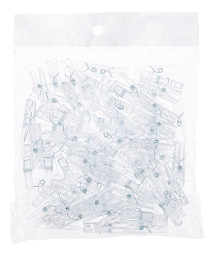 100 Mini Clips Transparentes For Colgar Fotos Y Manualidades