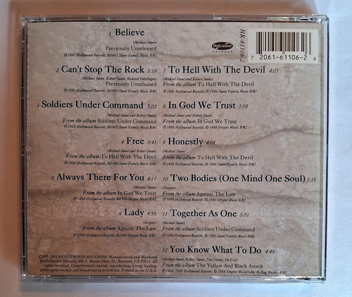 Stryper Can't Stop The Rock Cd Usa Prim Ed 1991 Estándar (Usado)