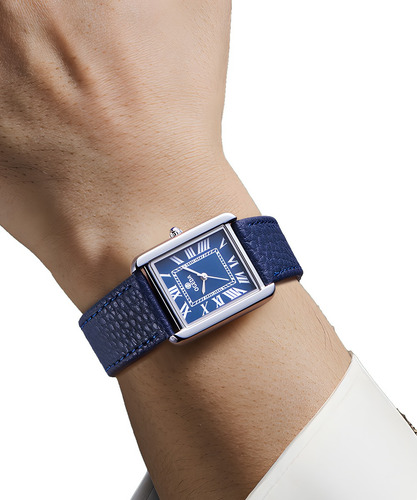 Reloj De Cuarzo Rectangular Clásico Ogeda Con Correa De Piel