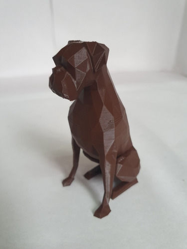 Perro Boxer Figura Poligonal Estatuilla Impresa En 3d!