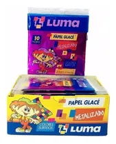 Comprar Papel Glacé Metalizado 10x10 Cm X 10 Hojas Caja X 50 Luma Color Surtidos