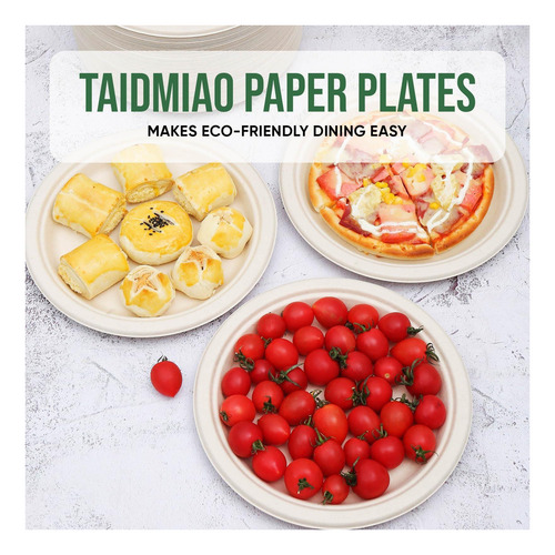 Placas De Papel Compostable 23 Cm - Paquete 100