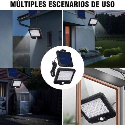 2pcs Lámpara Solar Exterior Pared Sensor 80w 3 Modos+remoto