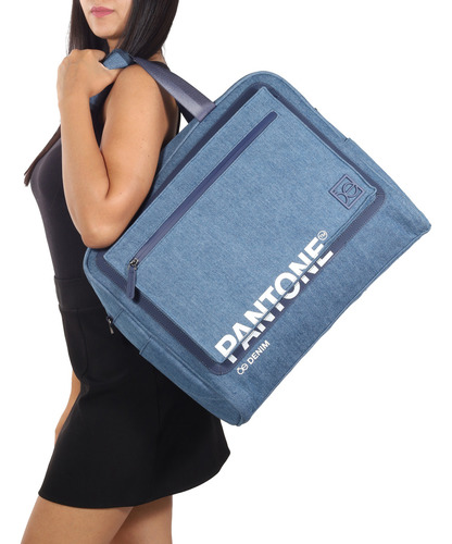 Duffle Bag De Viaje Textil Oe X Pantone Unisex Color Azul