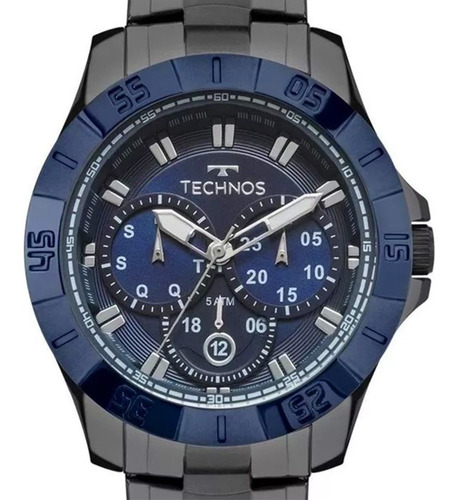 Relógio Technos Masculino Skymaster Grafite E Azul 6p79be/4c