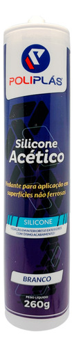 Silicone Acético Uso Geral 260 Gramas Branco Pia Cuba Box