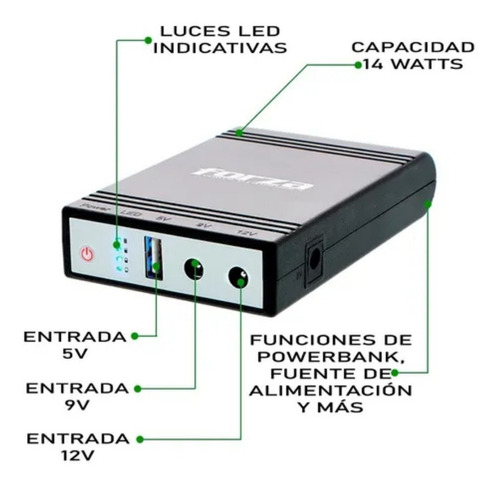Mini Ups Para Routers/switch/alarma/cctv, 5v/9v/12v 2a-14w