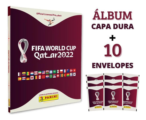 Álbum Copa Do Mundo 2022 Qatar + 10 Envelopes - Panini