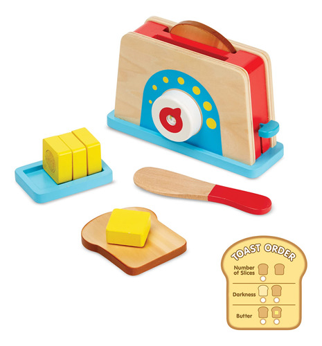 Melissa & Doug Juego De Tostadora De Pan Y Mantequilla (9 P.