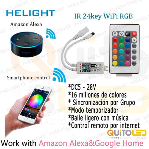 Cinta Rollo Tira Led Rgb 5050 Funciona Con Alexa Home Sonoff