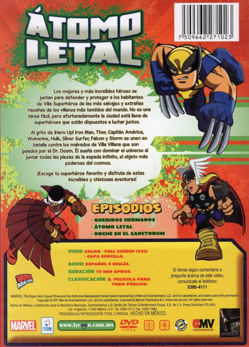 Super Heroes Squad Show Atomo Letal Serie Animada Dvd