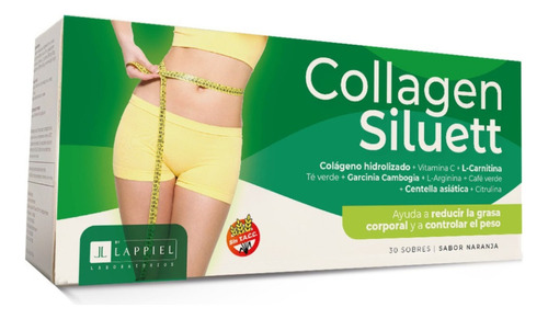 Colageno Hidrolizado Silluet Adelgaza Y Modela Carnitina Sabor Naranja