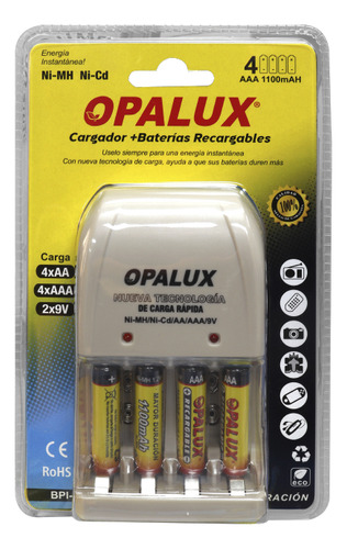 Kit Cargador De Pilas Aa/aaa/9v Con 4 Pilas Aaa Nimh Mihaba