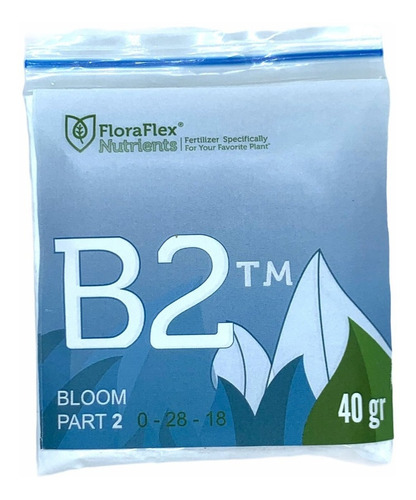 Imagen 1 de 3 de Nutrientes Fertilizantes Minerales Flora B2 Floraflex 40g