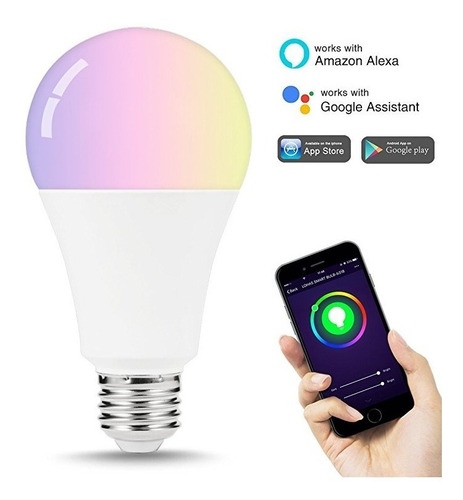Lámpara Led Rgb Wifi Bombilla 11w Alexa Google Inicio