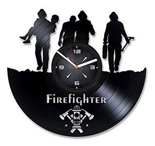 Firefighters Fire Dept Vinyl Record Wall Clock. Decor For Be