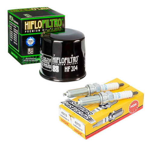 Imagen 1 de 1 de Kit Bujias Y Filtro Hf Premium Yamaha Fz 07 Y Mt 07