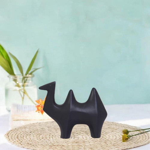 Ceramic Camel Figurine Camel Escultura Multifunción Negro