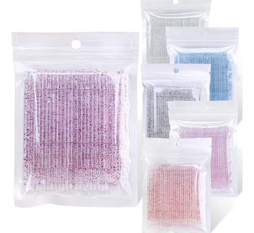 200pcs Micro Aplicadores Cepillos Cepillo De Brillo Rosado