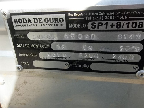Iveco 35s14, Ano 2019, Com Baú, Defletor - Excelente