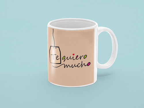 Taza De Cerámica Te Quiero Mucho Para Cafe De 320 Ml Marrón Claro Te Quiero Mucho