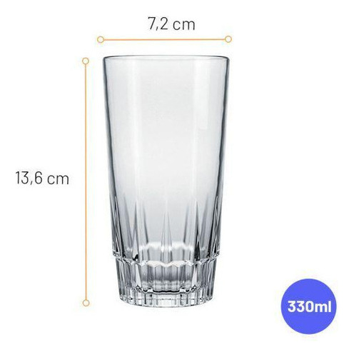Juego de vasos Nadir Vegas para zumo de agua, 330 ml, 6 piezas