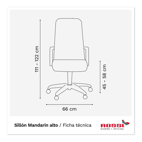 Imagen 10 de 10 de Sillón De Oficina Diseño Mandarin Black Respaldo Alto