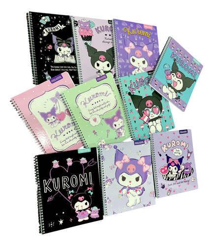 5 Cuadernos Universitarios Kuromi & Hello Kitty 100 Hojas