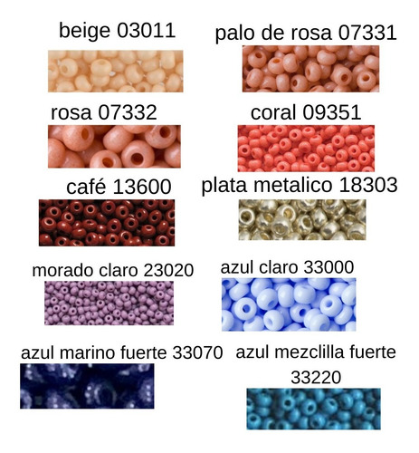 Imagen 2 de 8 de Chaquira 11/0 Checa Calibrada Escoge Colores 24 Bolsas De 5g