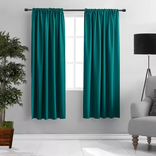 Cortinas cortas de jade verde azulado marfil para ventana pequeña de 39  pulgadas de largo, cortinas de reducción de ruido y bloqueo de luz para  sala