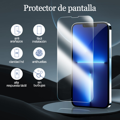 3 Pz Mica Premium De Cristal Templado Para iPhone 13 Pro Max