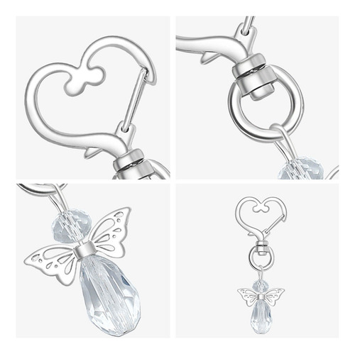 Mini Colgante De Cristal Tipo Ángel Para Llavero Con Bolsas