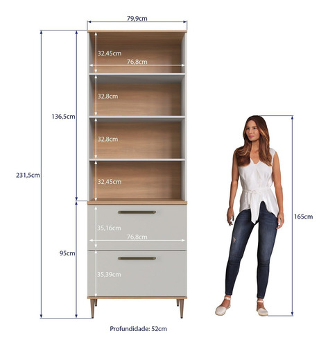 Cozinha Modulada Completa Isabelle 10 Peças Com Torre Wt