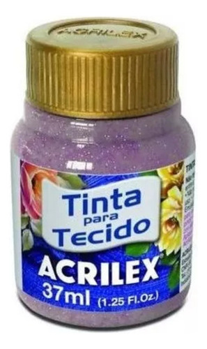 Tinta Tecido Glitter 37ml Rose Acrilex Cor Rosa