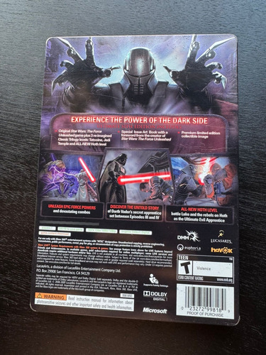 Star Wars The Force Unleashed Especial Emperor Card Xbox 360 (Usado)