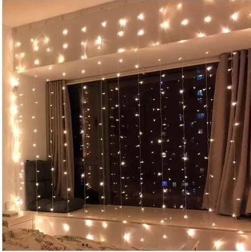 Imagen 8 de 8 de Cortina Luces Led 2x2 Mt Calida/fria Lluvia 11tiras Unibles
