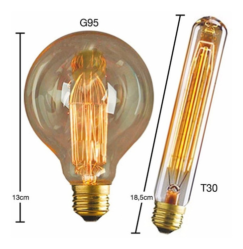 Imagem 4 de 6 de 12x Lâmpada Vintage Retrô Thomas Edison - Filamento Carbono