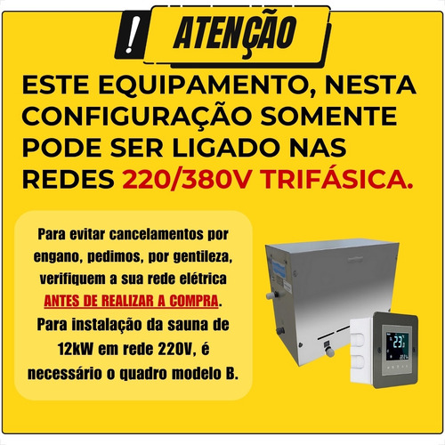 Sauna Steam Sodramar 12kw 18m3 Trif. Painel Touch Completa