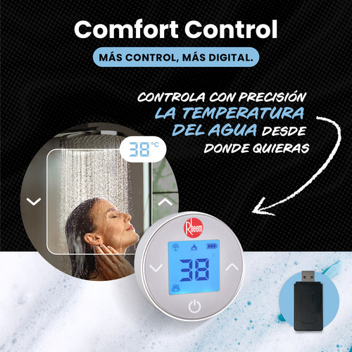 Calefont 18 L Gas Licuado T. Forzado + Control Digital Rheem