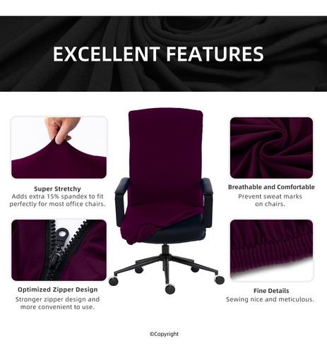 Funda Elástica Impermeable Para Silla De Oficina Negra