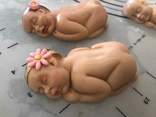 Tongker Grande Baby Shower Fondant Bebé Durmiente Molde De S