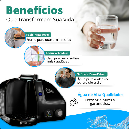 Filtro Purificador Água Alcalina Ionizada Com Ozônio Ph 9.5